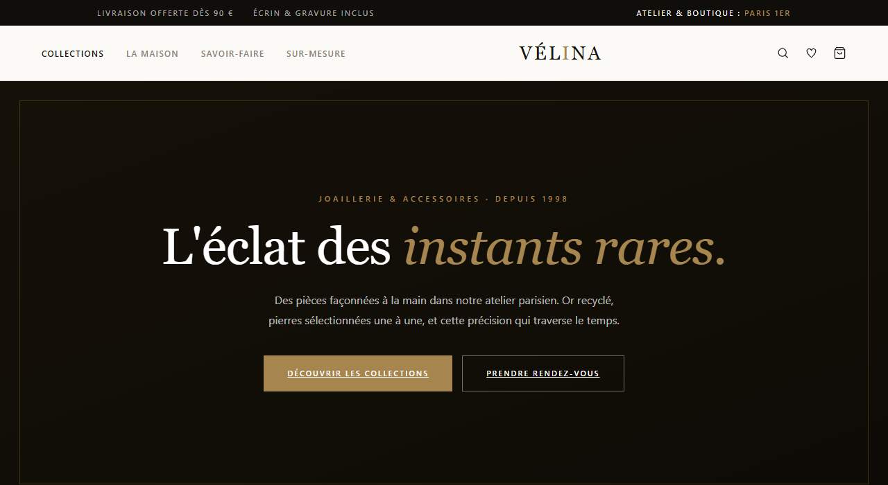 Modèle de site — joaillerie