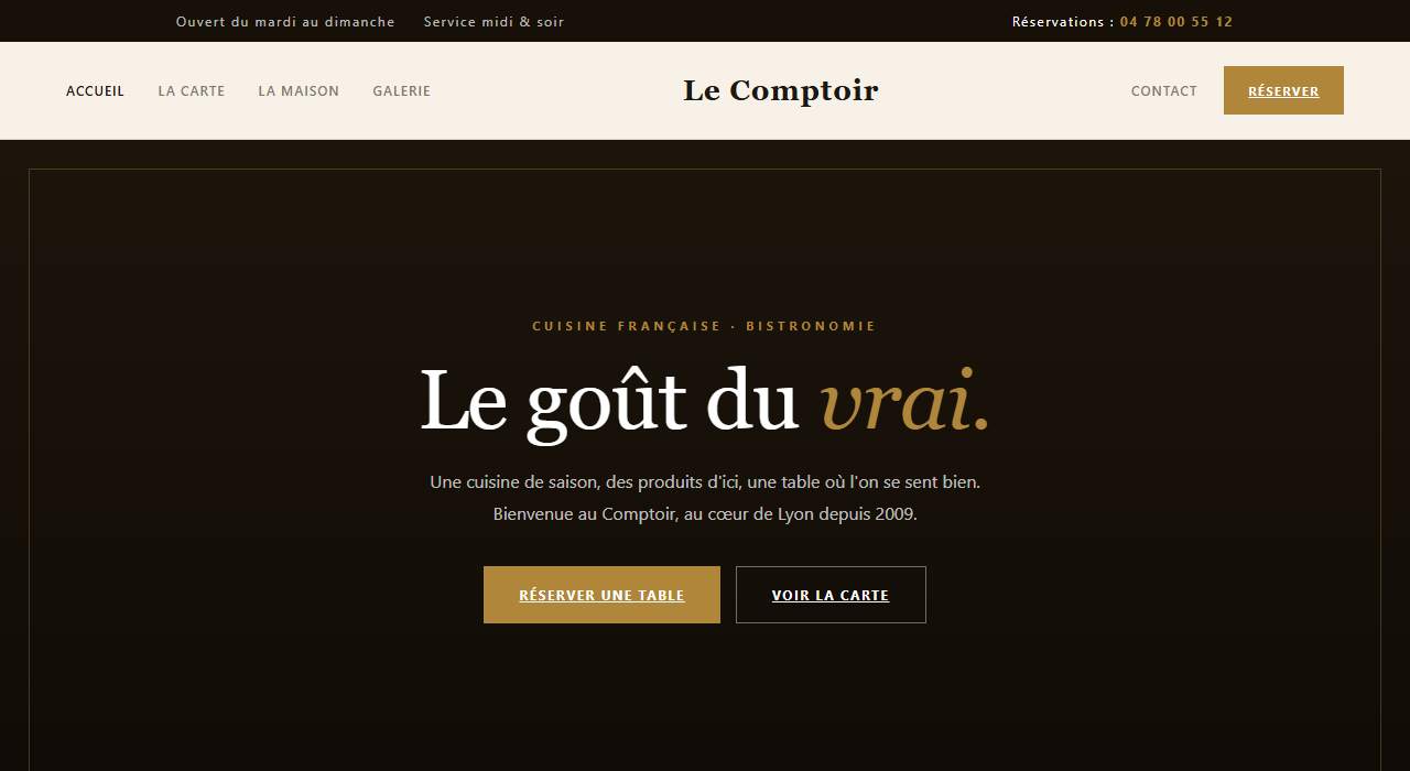 Modèle de site — restaurant
