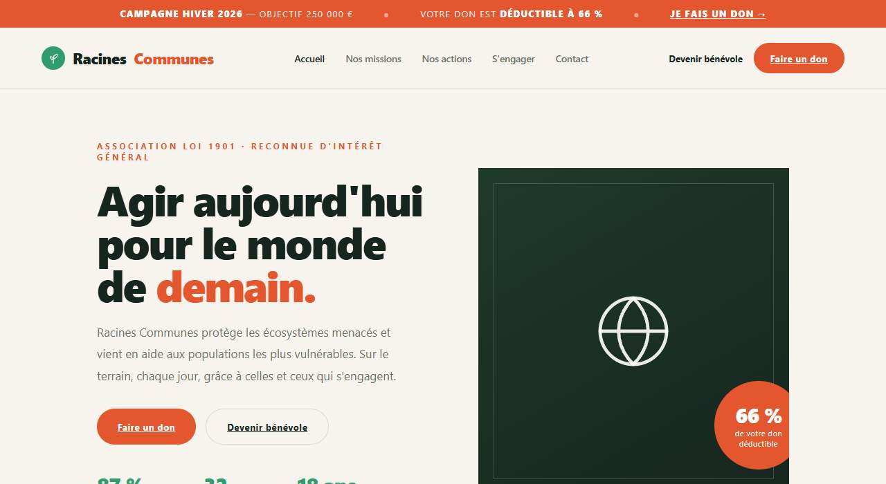Modèle de site — association
